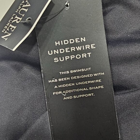 Lauren Ralph Lauren Beach Club Solid Ruffle Underwire Tankini Top Size 8 - Picture 6 of 10